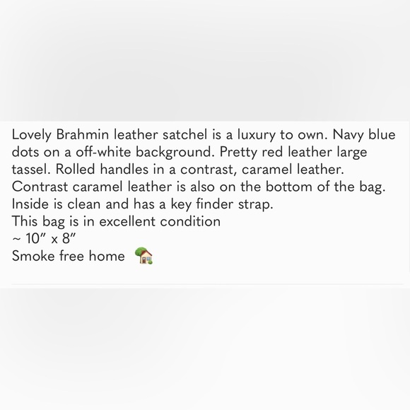 ✨ Like New Brahmin Luxury Leather Satchel Navy & White - Picture 6 of 6